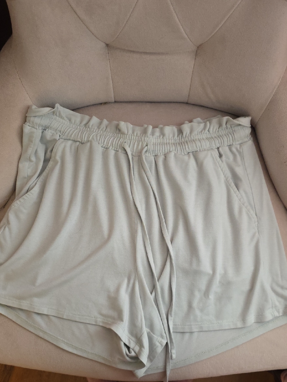 LOFT Light Sage Drawstring Lounge Shorts